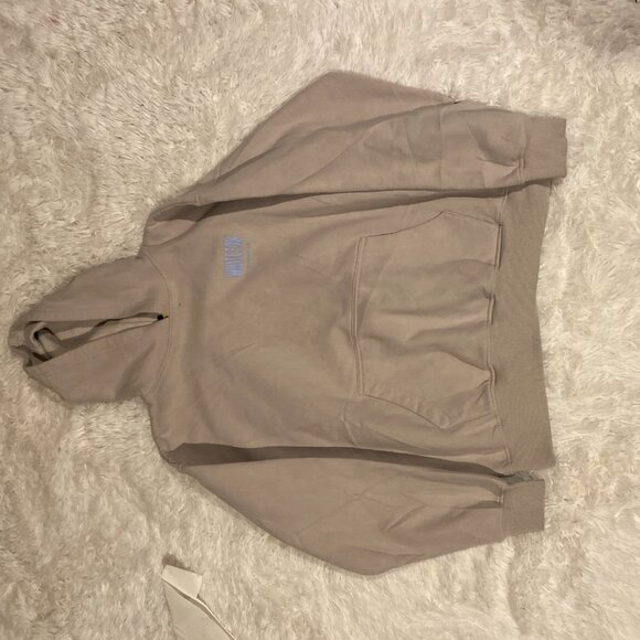 White Fox Pullover Hoodie Beige Big Logo Oversized Hoodie BubbleGum Blue M/L - Picture 4 of 6